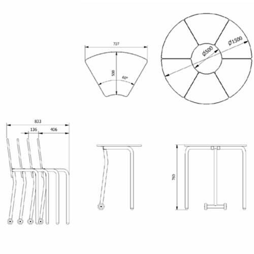 Mesa colaborativa hexa