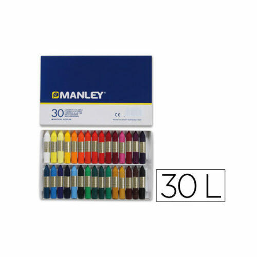 Lapices cera manley -caja de 30 colores