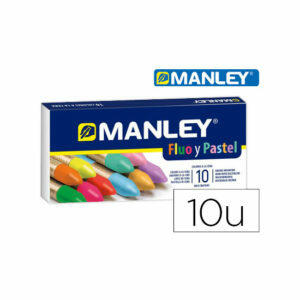 Lapices cera manley fluor y pastel caja de 10 colores surtidos