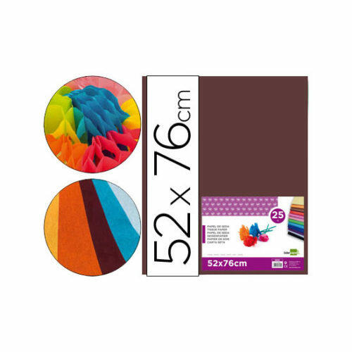 Papel seda liderpapel marron 52x76 cm 18 gr -paquete de 25 hojas Liderpapel