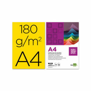 Cartulina liderpapel a4 180g/m2 amarillo paquete de 100 Liderpapel