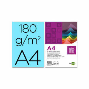 Cartulina liderpapel a4 180g/m2 celeste paquete de 100 Liderpapel