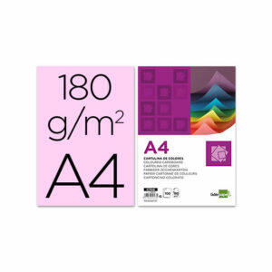 Cartulina liderpapel a4 180g/m2 rosa paquete de 100 Liderpapel