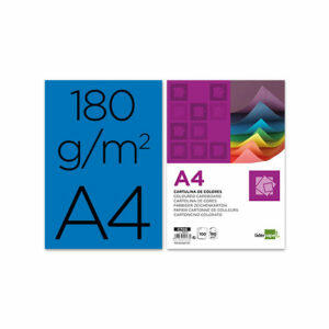 Cartulina liderpapel a4 180g/m2 azul paquete de 100 Liderpapel