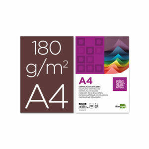 Cartulina liderpapel a4 180g/m2 marron paquete de 100 Liderpapel