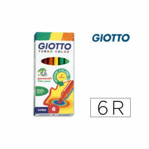 Rotulador giotto turbo color caja de 6 colores lavables con punta bloqueada