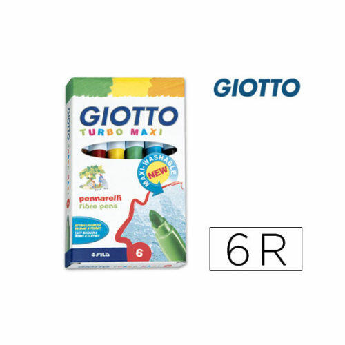 Rotulador giotto turbo-maxi caja de 6 colores lavables con punta bloqueada