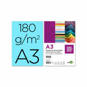 Cartulina liderpapel a3 180g/m2 celeste paquete de 100 Liderpapel