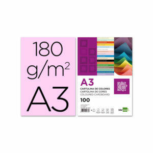 Cartulina liderpapel a3 180g/m2 rosa paquete de 100 Liderpapel