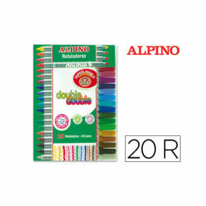 Rotulador alpino double double punta gruesa y punta fina caja de 20 colores