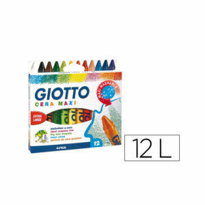 Lapices cera giotto maxi caja de 12 colores