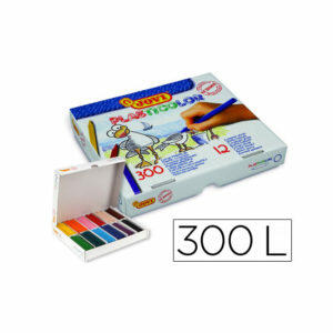 Lapices cera jovi plasticolor caja de 300 unidades 25 colores surtidos.