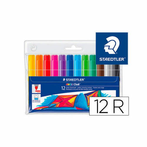 Rotulador Staedtler color Jumbo trazo 3 mm -estuche de 12 colores surtidos