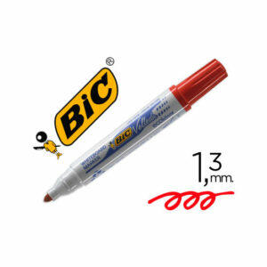 Rotulador Bic Velleda Para Pizarra Rojo Punta Redonda 1