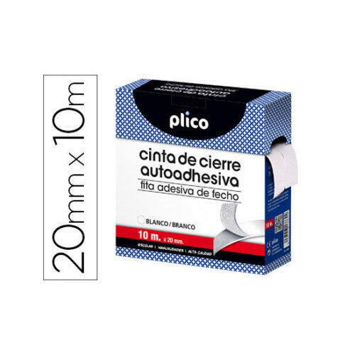 Cinta de Cierre Adhesiva Plico Velcro Blanco 20 mm X 10 mt