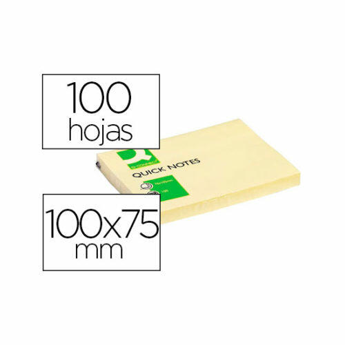 Bloc de notas adhesivas q-connect 75x100 mm - Pack 12 uds