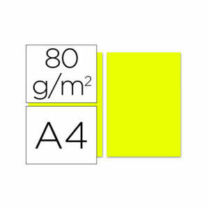 Papel Color Liderpapel A4 80G/M2 Limon - Paquete de 100
