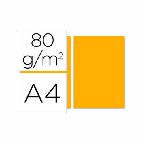 Papel Color Liderpapel A4 80G/M2 Naranja - Paquete de 100