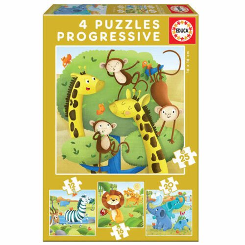 Puzzle Progresivos Animales Salvajes Educa Borras