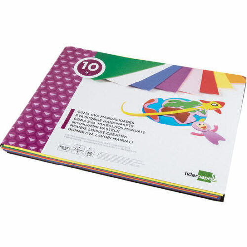 BLOC TRABAJOS MANUALES LIDERPAPEL GOMA EVA 10 HOJAS COLORES SURTIDOS