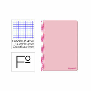 Cuaderno Espiral Liderpapel Folio Smart Tapa Blanda 80H 60gr Cuadro 4mm Con Margen Color Rosa