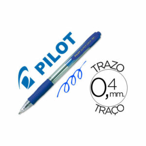 Boligrafo Pilot Super grip Azul Retractil Sujecion de Caucho Tinta Base de Aceite